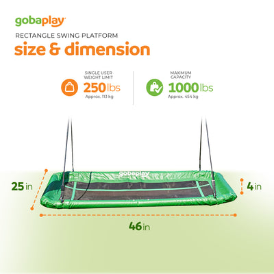 gobaplay Single Swing Playground Set with 8' Frame Extension & Rectangle Swing - VMInnovations