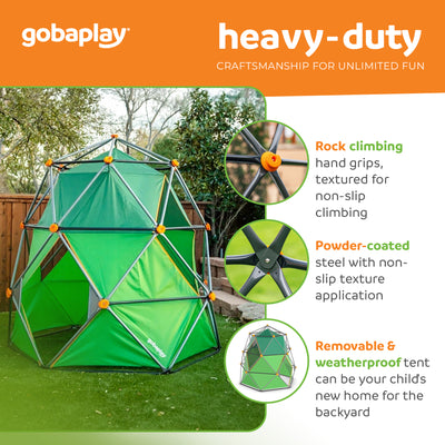 gobaplay SummitPro Climbing Dome, Outdoor Kid Climber with Tent, 600 lb Capacity - VMInnovations