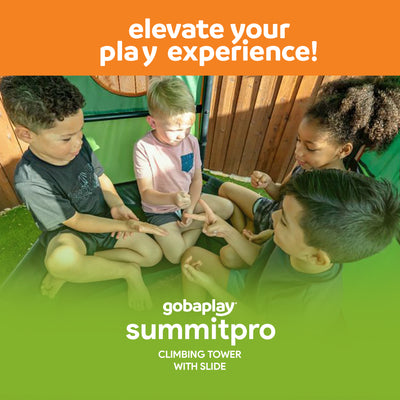 gobaplay SummitPro Climbing Tower, Outdoor Playset with Slide for Kids 6+, Green - VMInnovations