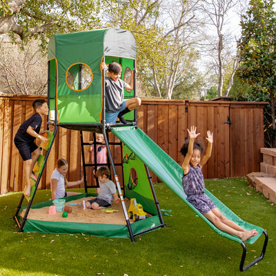 gobaplay SummitPro Climbing Tower, Outdoor Playset with Slide for Kids 6+, Green - VMInnovations