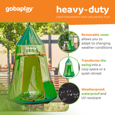 gobaplay Outdoor Frame Playground Equipment w/ 8' Extension & 39" Swing w/ Tent