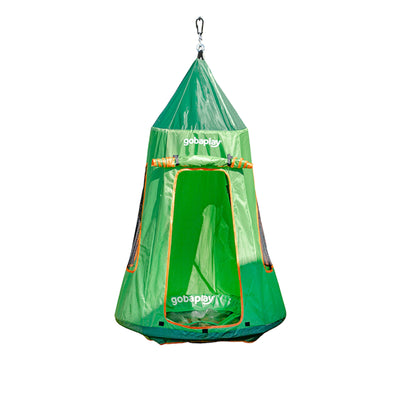 gobaplay FlyMax Saucer Tree Swing w/Tent, 39" Platform for Kids, Green (Used)