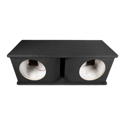 QPower Dual 10 Inch Horn Ported Subwoofer Box Enclosure, 5/8" MDF, (Open Box)