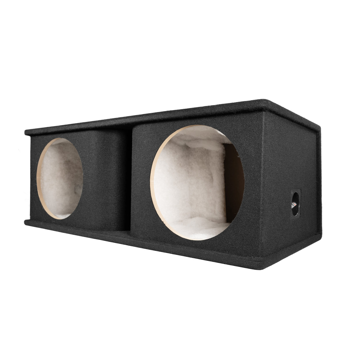 QPower Dual 12 Inch Horn Ported Subwoofer Box Enclosure, 5/8" MDF, Black Carpet