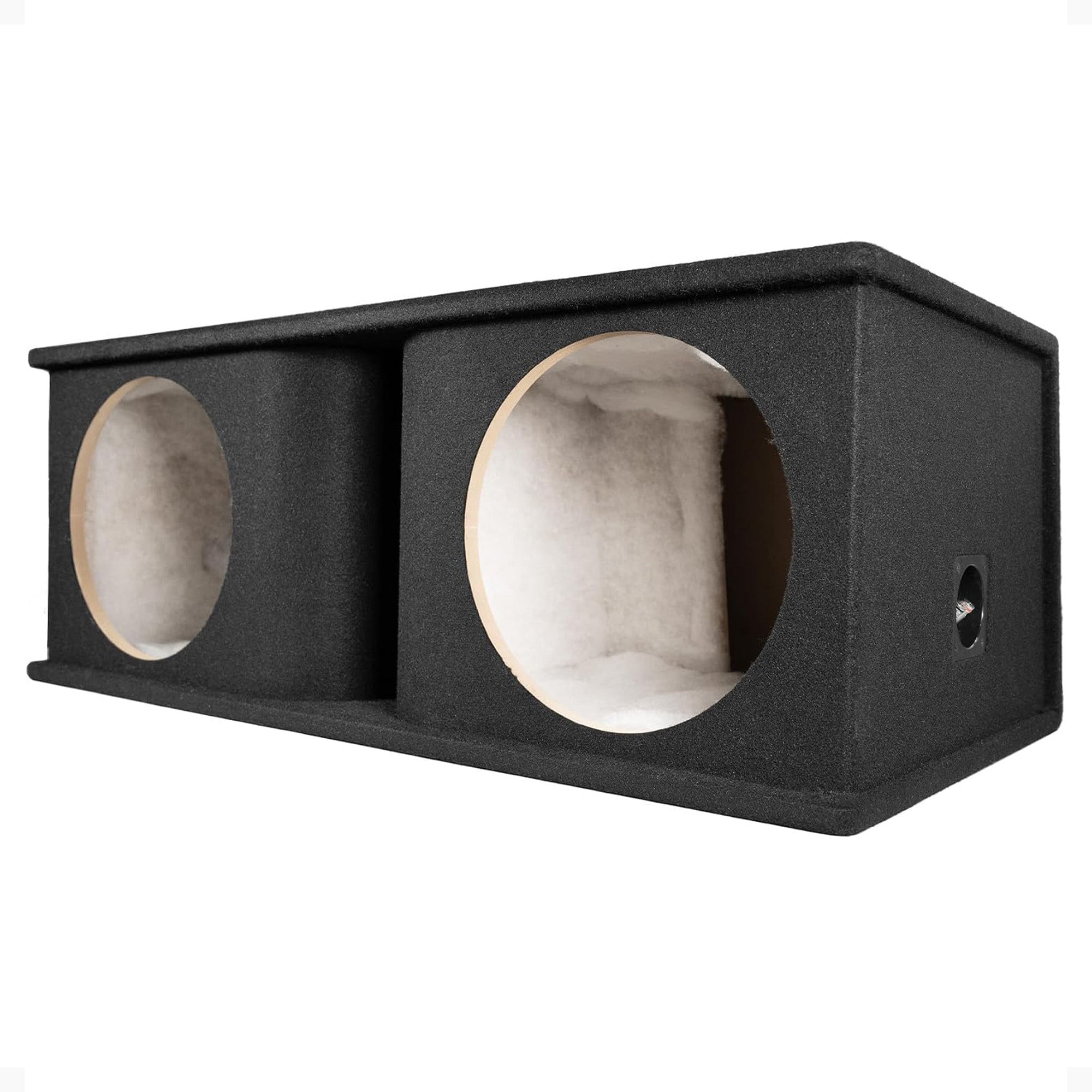 QPower Dual 12 Inch Horn Ported Subwoofer Box Enclosure, 5/8" MDF, (Open Box) - VMInnovations
