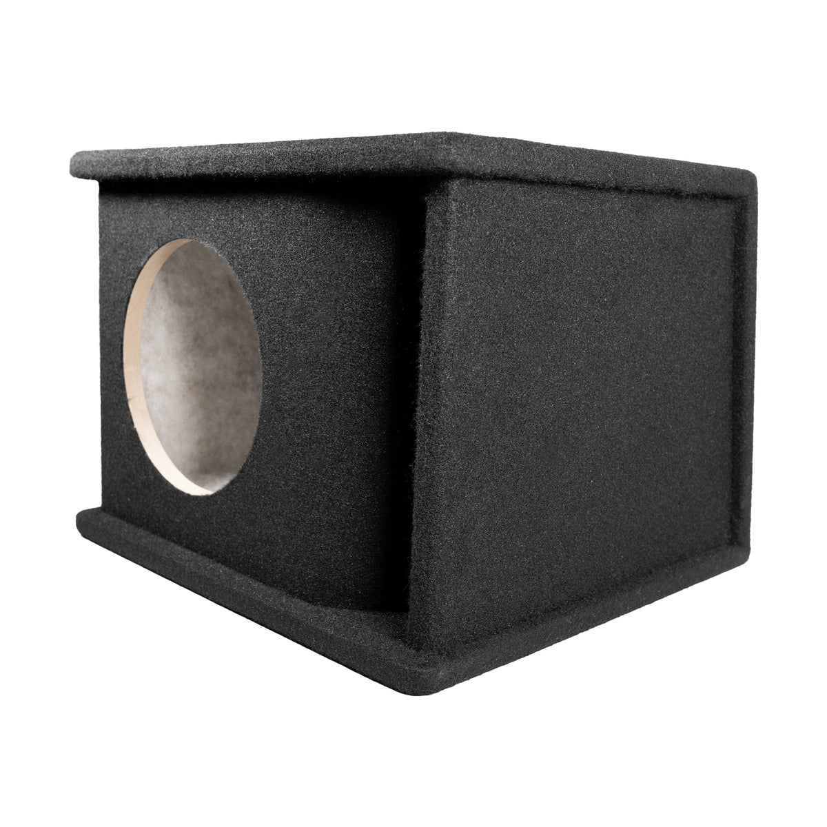 QPower 8 Inch Single Horn Ported Subwoofer Box Enclosure, 5/8" MDF, Black Carpet (Open Box)