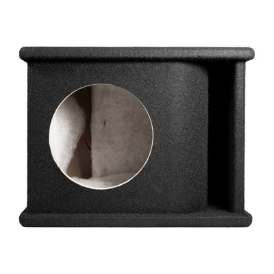 QPower 8 Inch Single Horn Ported Subwoofer Box Enclosure, 5/8" MDF, Black Carpet (Open Box)