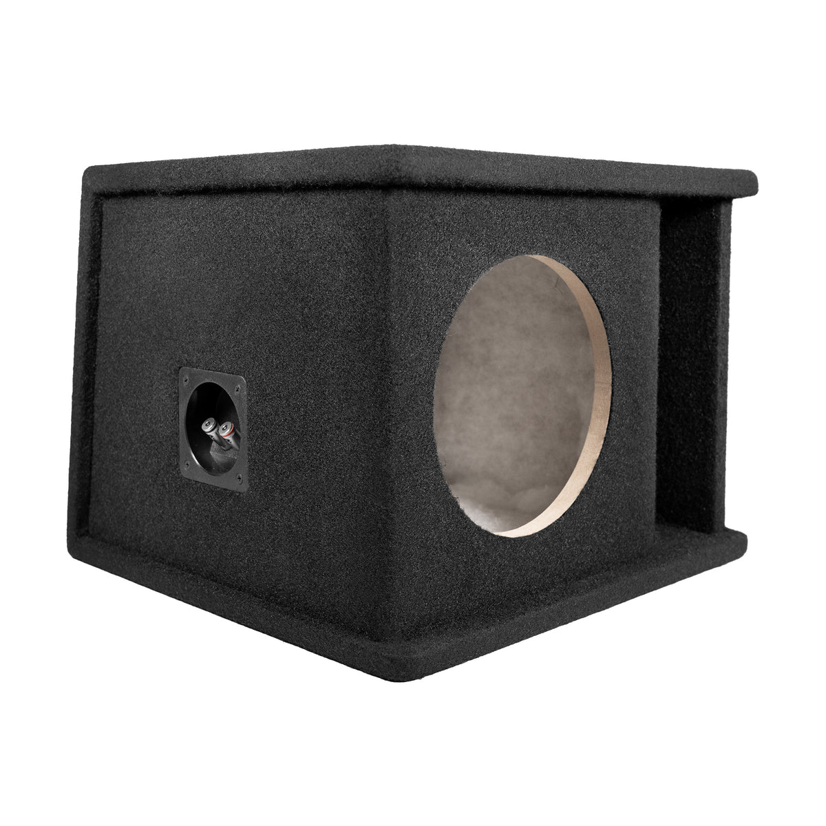 QPower 8 Inch Single Horn Ported Subwoofer Box Enclosure, 5/8" MDF, Black Carpet (Open Box)