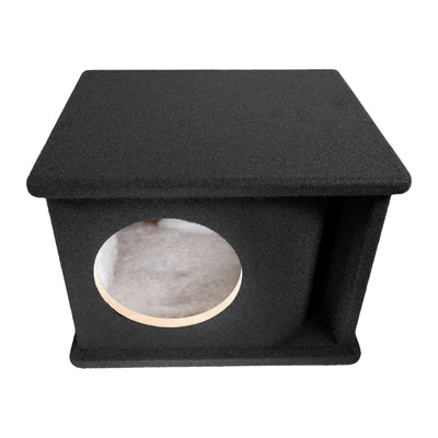 QPower 8 Inch Single Horn Ported Subwoofer Box Enclosure, 5/8" MDF, Black Carpet (Open Box)