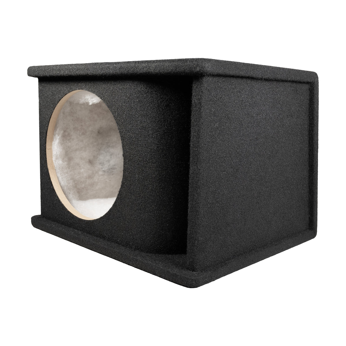 QPower 10" Single Horn Ported Subwoofer Box Enclosure, Black Carpet (Open Box)