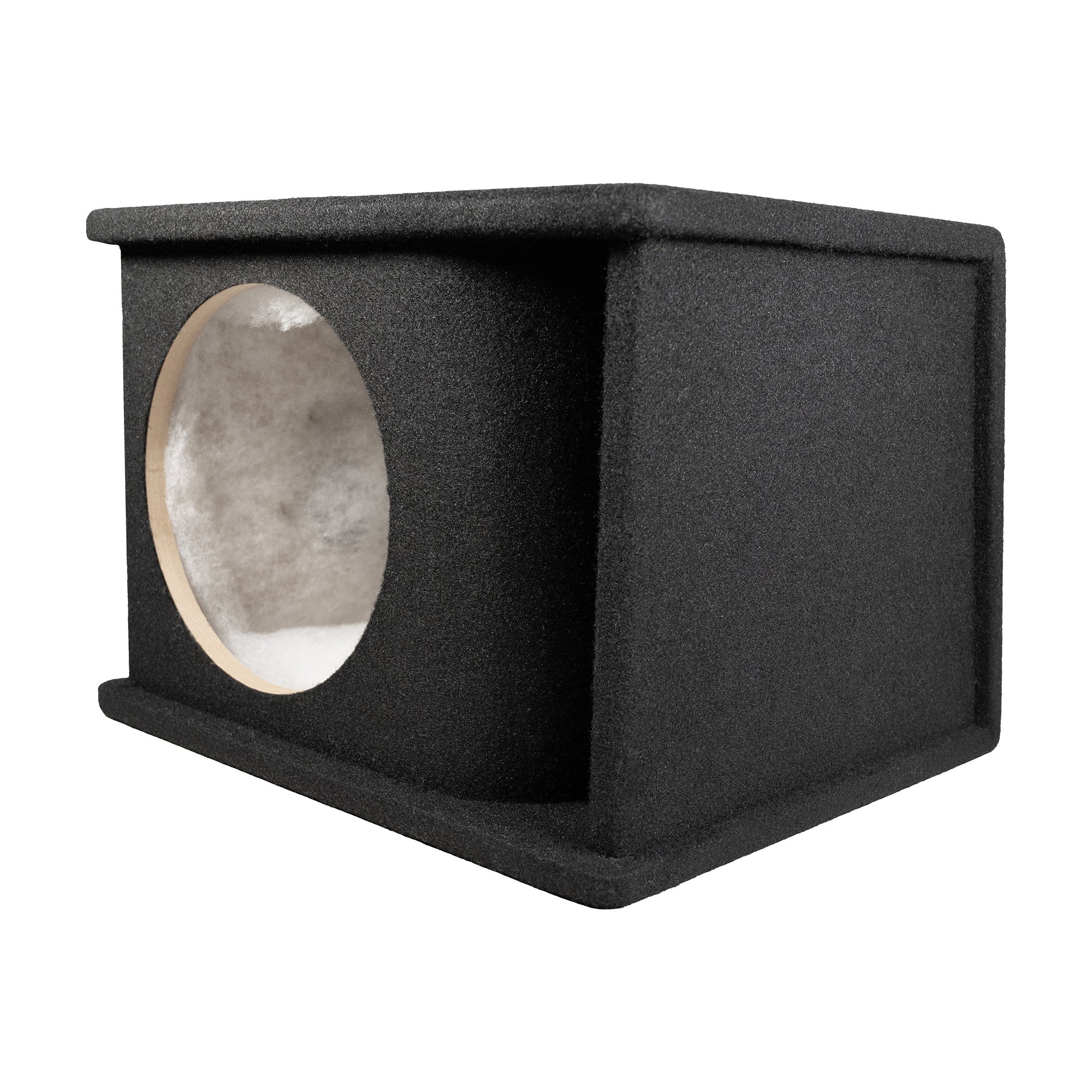 QPower 10" Single Horn Ported Subwoofer Box Enclosure, Black Carpet (Open Box)