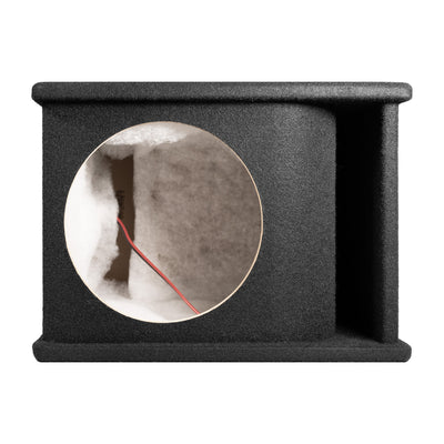 QPower 10" Single Horn Ported Subwoofer Box Enclosure, Black Carpet (Open Box)
