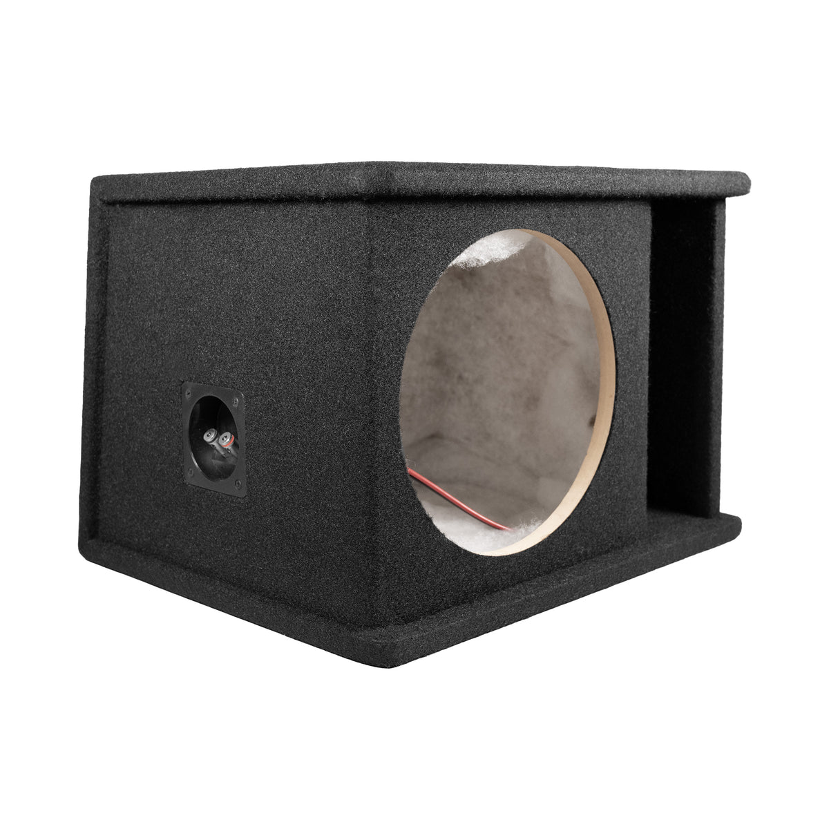 QPower 10" Single Horn Ported Subwoofer Box Enclosure, Black Carpet (Open Box)