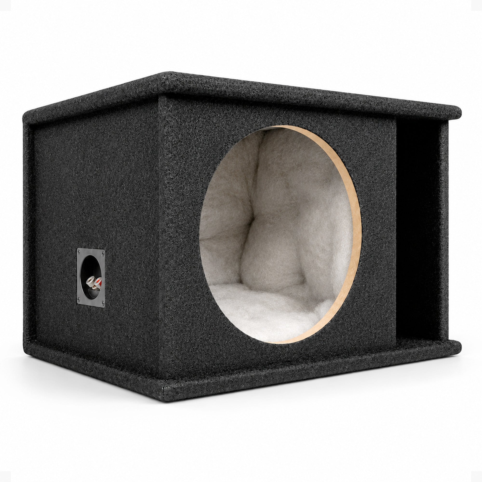 QPower 12" Single Horn Ported Subwoofer Box Enclosure, 5/8" MDF, Black Carpet - VMInnovations