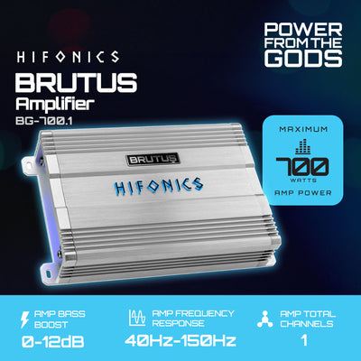 Hifonics Brutus BG 700 Watt Class D Monoblock Amplifier with Built-In UV Meter - VMInnovations