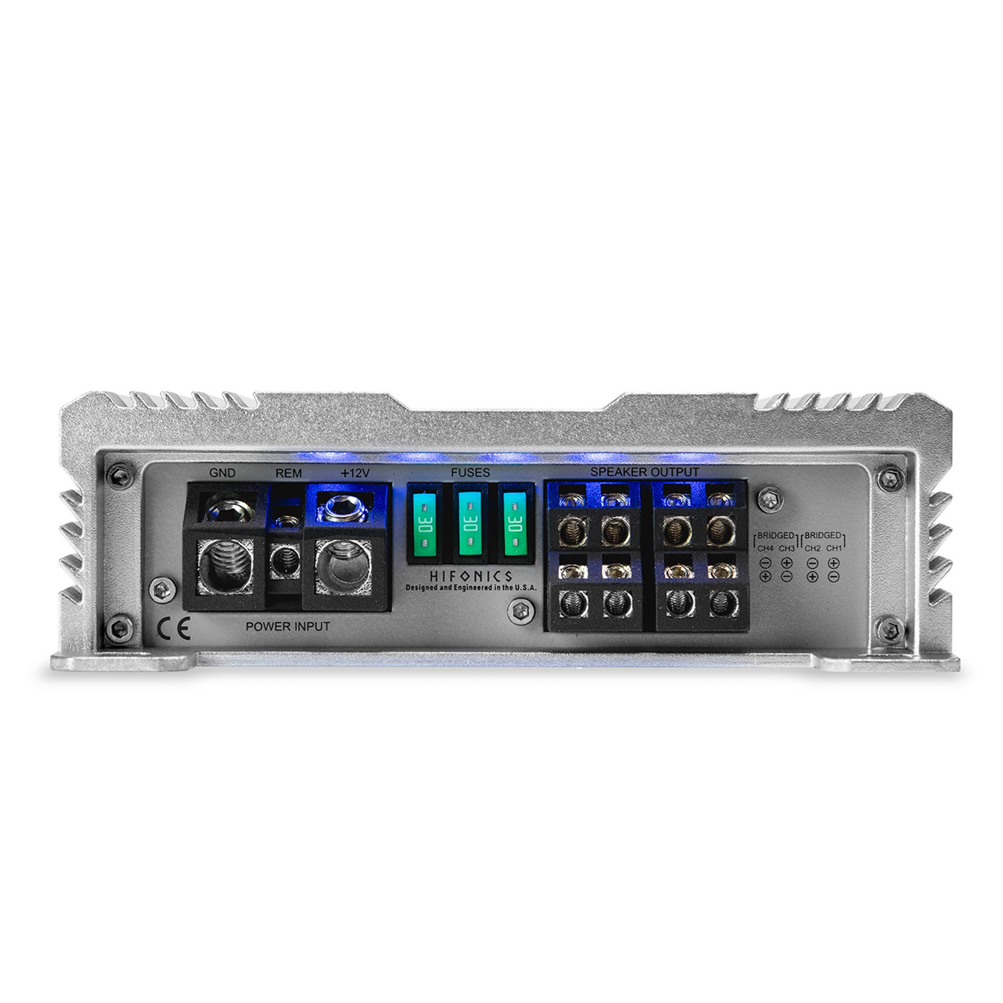 Hifonics Brutus BG 1100 Watt 4 Channel Amplifier with Built-In UV Meter, Silver - VMInnovations