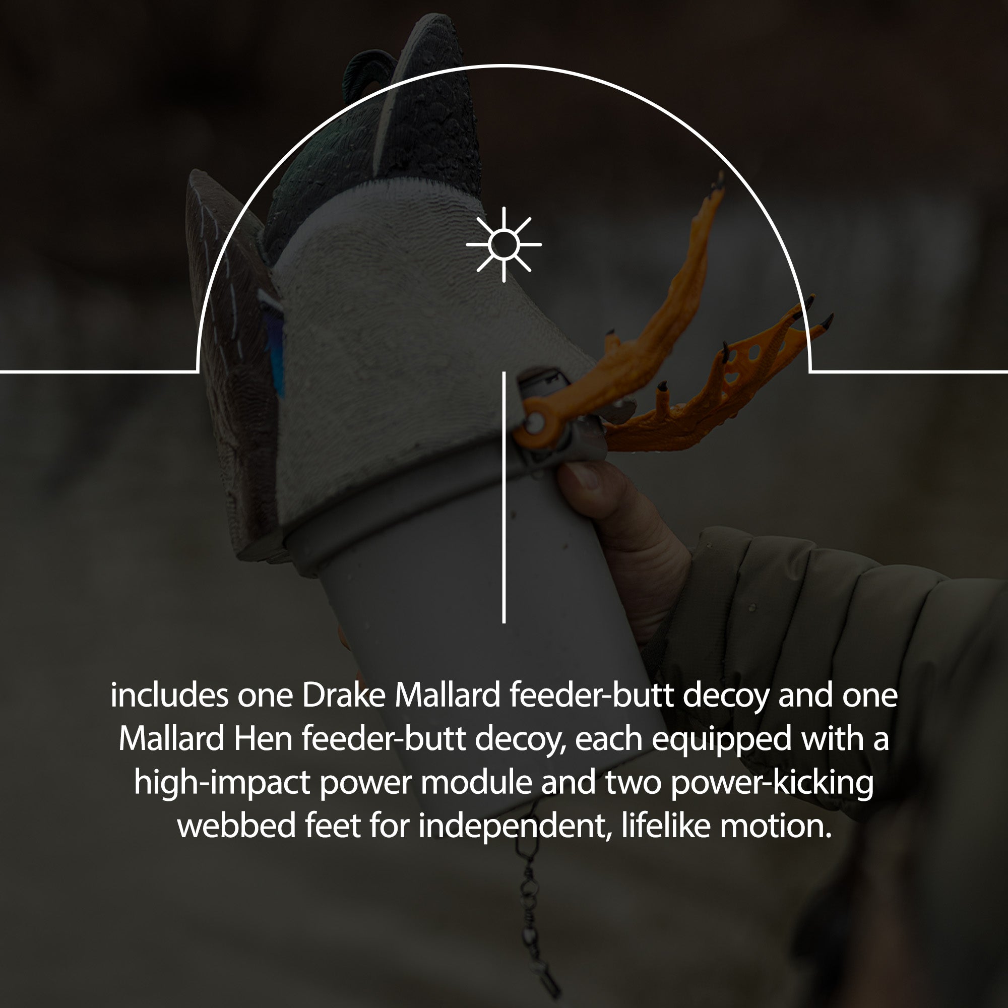 Avian-X Power Butt Kicker Drake Mallard/Hen Motion Duck Realistic Floating Decoy