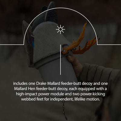 Avian-X Power Butt Kicker Drake Mallard/Hen Motion Duck Realistic Floating Decoy