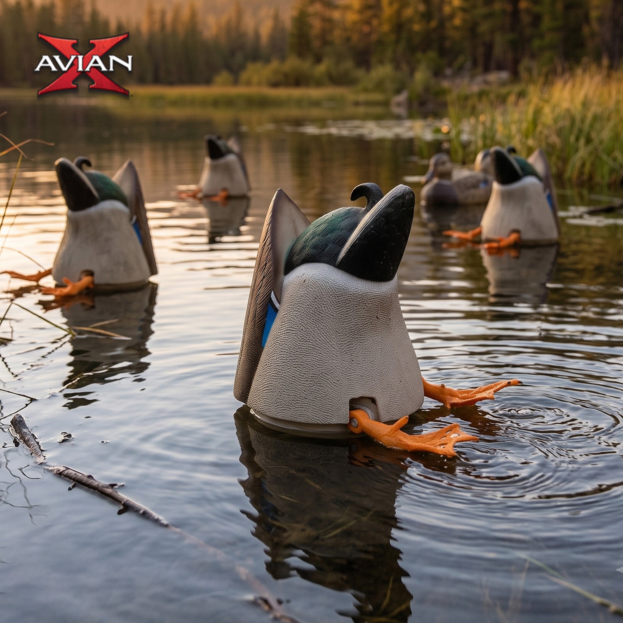 Avian-X Power Butt Kicker Drake Mallard/Hen Motion Duck Realistic Floating Decoy