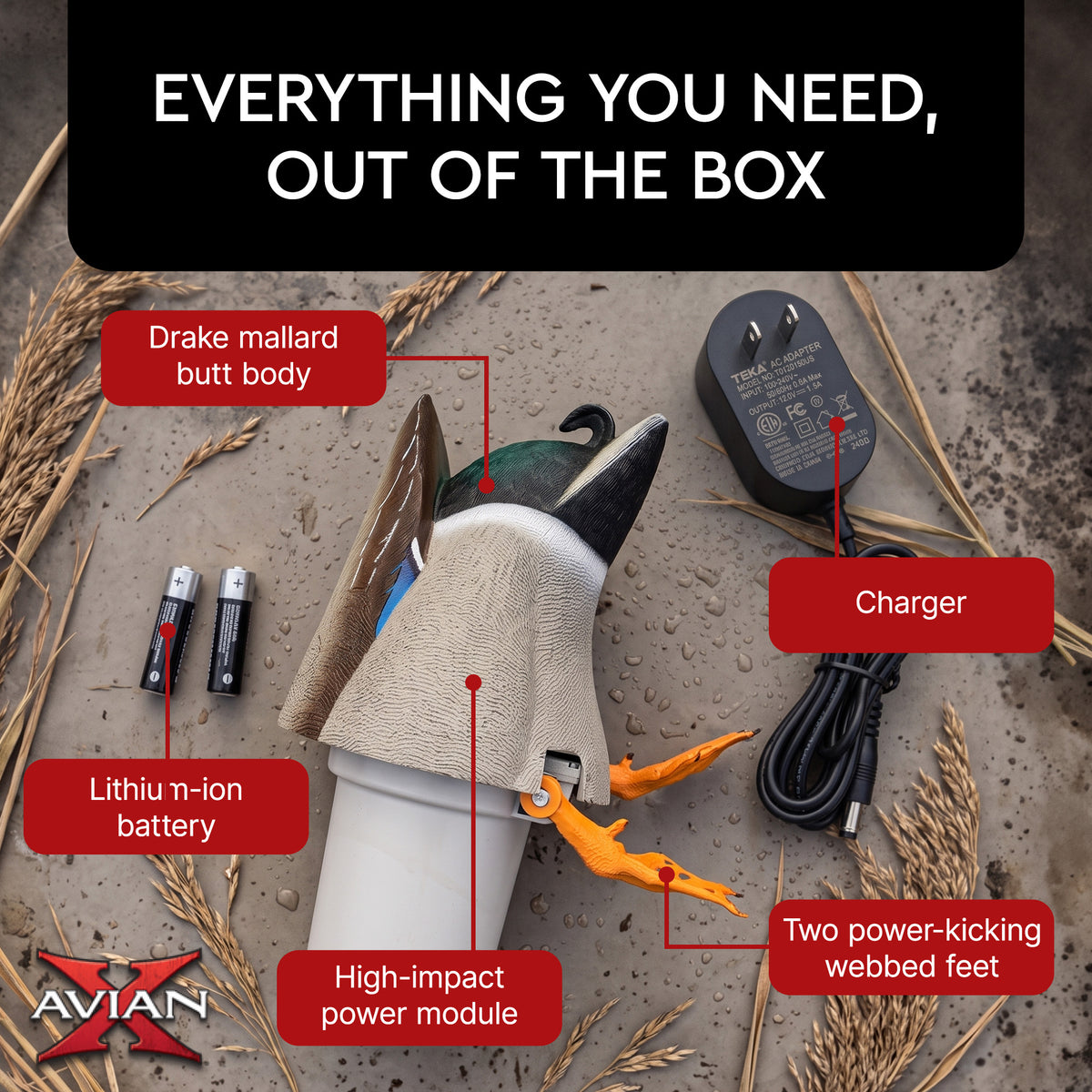 Avian-X Power Butt Kicker Drake Mallard Motion Duck Realistic Floating Decoy