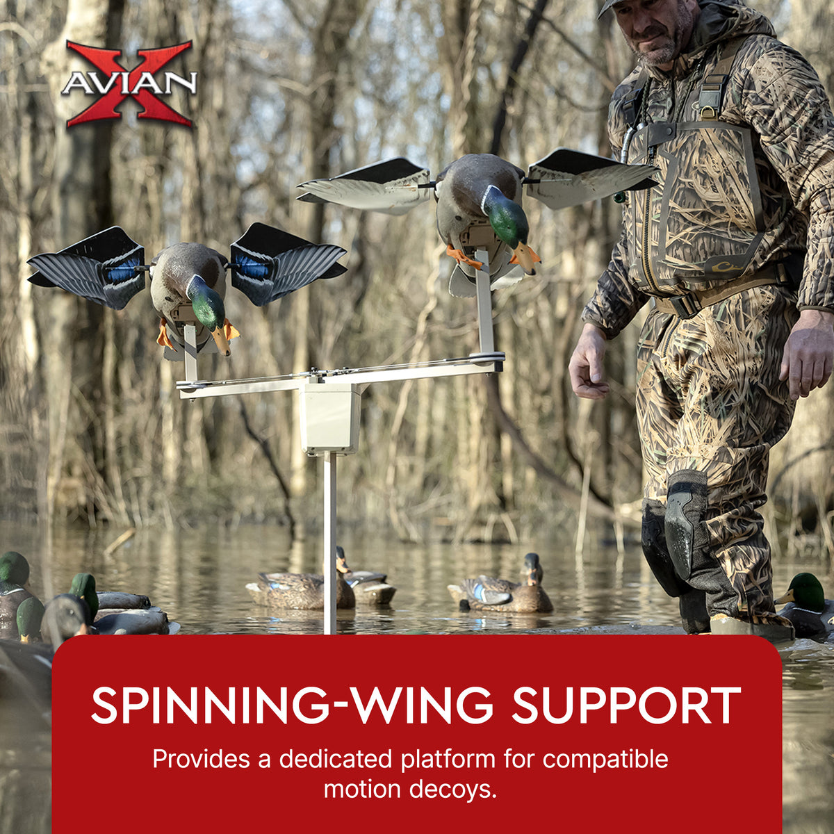 Avian-X Powerflight Motion Stand for Spinning Wing Duck Decoys, Waterfowl Gear