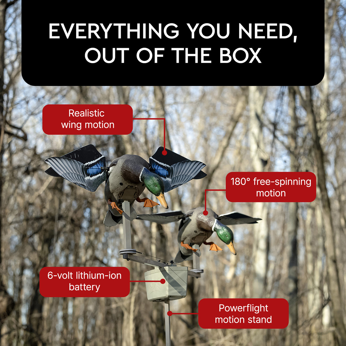 Avian-X Powerflight Motion Stand for Spinning Wing Duck Decoys, Waterfowl Gear