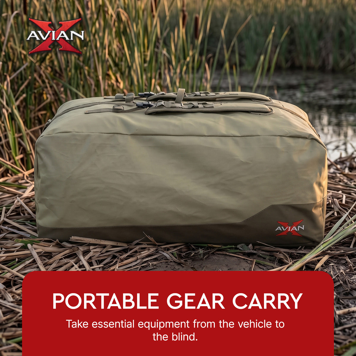 Avian X Floating Duffel Decoy Backpack with 11,500 Cubic Inch Capacity, Tan