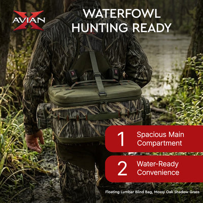 Avian X Floating Lumbar Blind Bag, Mossy Oak Shadowgrass, Up to 1300 cu in