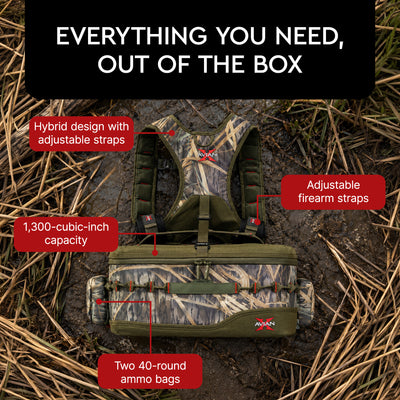 Avian X Floating Lumbar Blind Bag, Mossy Oak Shadowgrass, Up to 1300 cu in
