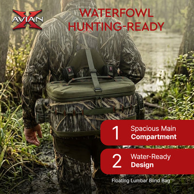 Avian X Floating Lumbar Blind Bag, Mossy Oak Bottomland, Up to 1300 cu. in.