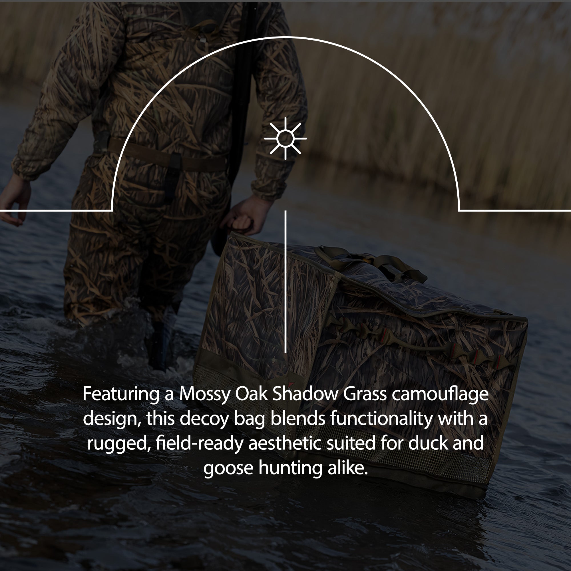 Avian-X Floating Slotted Decoy Bag with Zippered Lid and 12 Slots, Shadowgrass