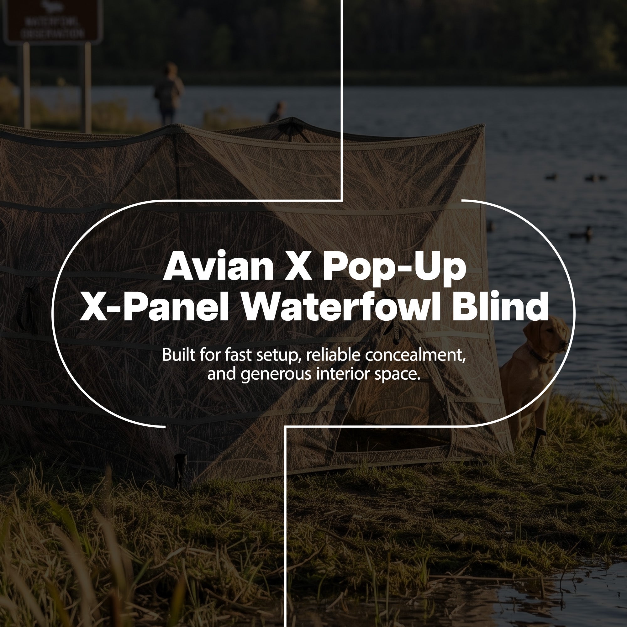 Avian-X Pop-Up X-Panel Waterfowl Blind, Lightweight Hub-Style Frame, Shadowgrass