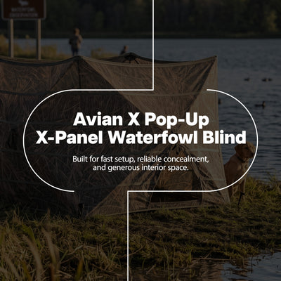 Avian-X Pop-Up X-Panel Waterfowl Blind, Lightweight Hub-Style Frame, Shadowgrass