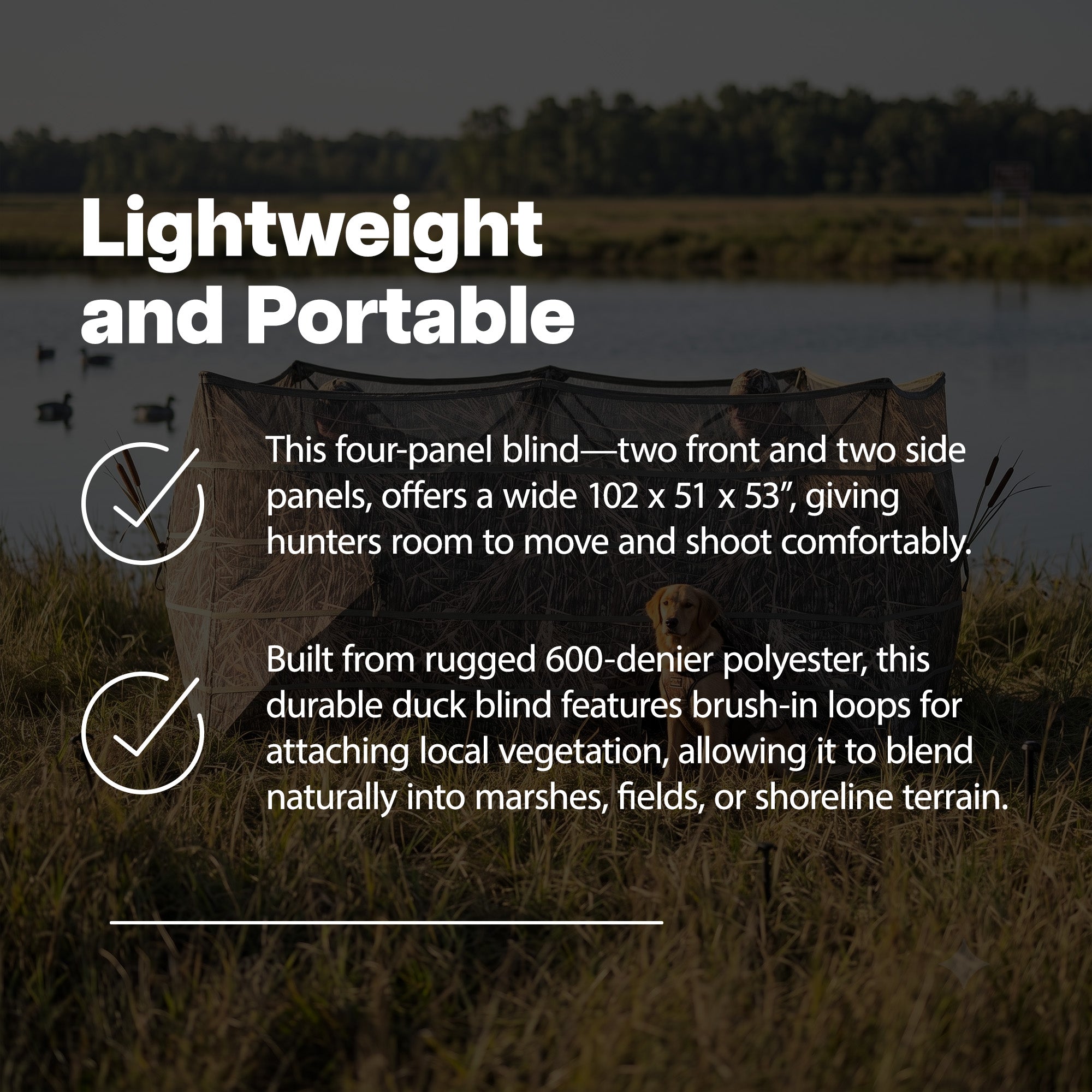 Avian-X Pop-Up X-Panel Waterfowl Blind, Lightweight Hub-Style Frame, Shadowgrass