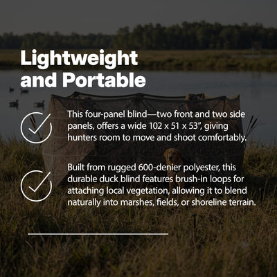 Avian-X Pop-Up X-Panel Waterfowl Blind, Lightweight Hub-Style Frame, Shadowgrass