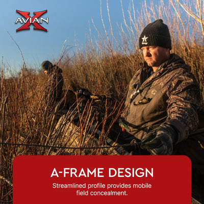 Avian X A-Frame Portable Field Hunting Blind, Mossy Oak Shadow Grass Blades Camo