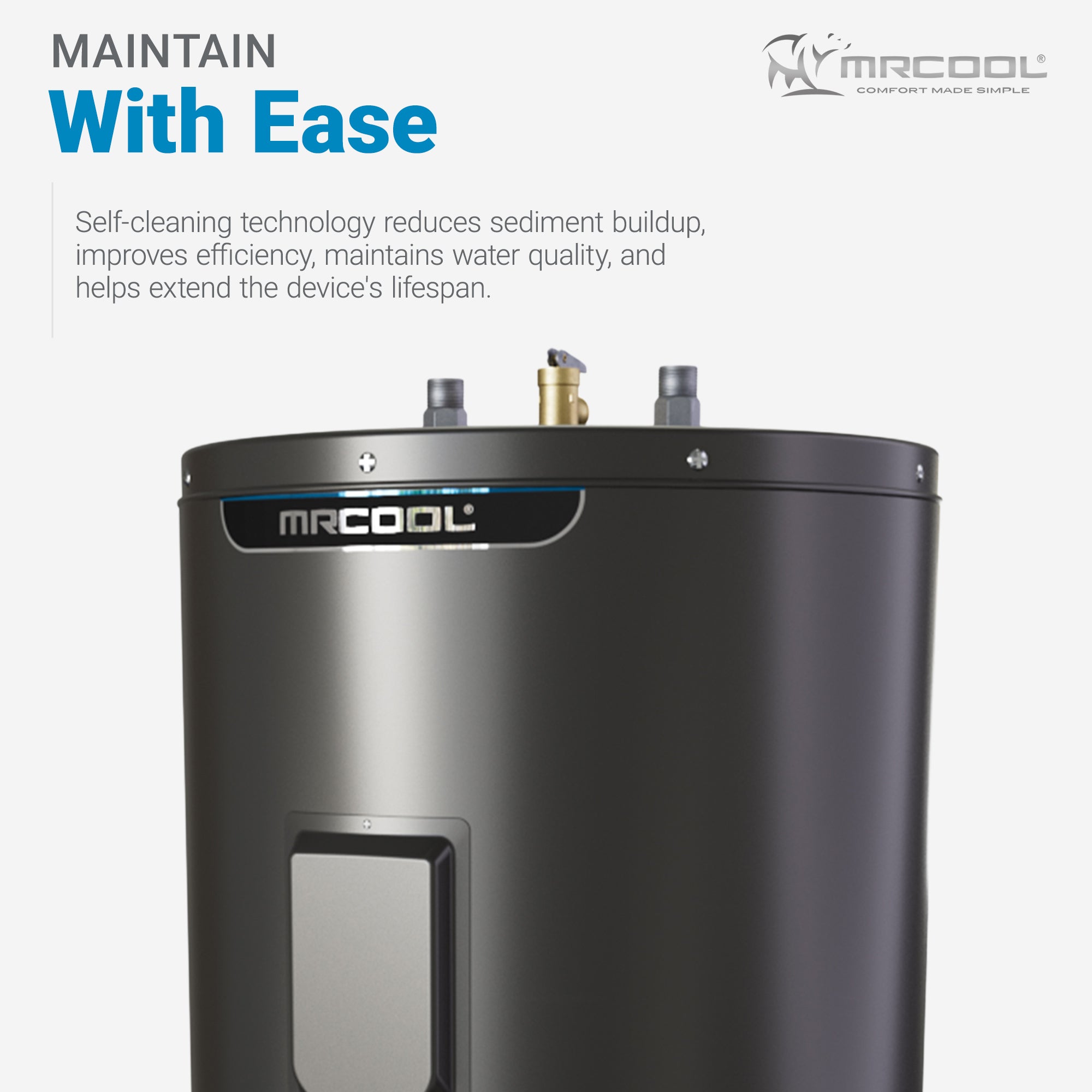 MRCOOL 50 Gal Electric Water Heater 4500W Tank, High Efficiency,  (Open Box)