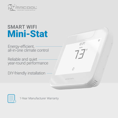 MRCOOL Smart WiFi Thermostat for Mini Split, Programmable Wall Control, White - VMInnovations