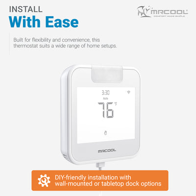 MRCOOL Smart WiFi Thermostat for Mini Split, Programmable Wall Control, White - VMInnovations
