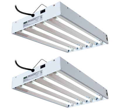 AgroBrite FLT24 4-Tube Hydroponic 2 Foot Grow Light Fixture 96 Watts, (2 Pack) - VMInnovations