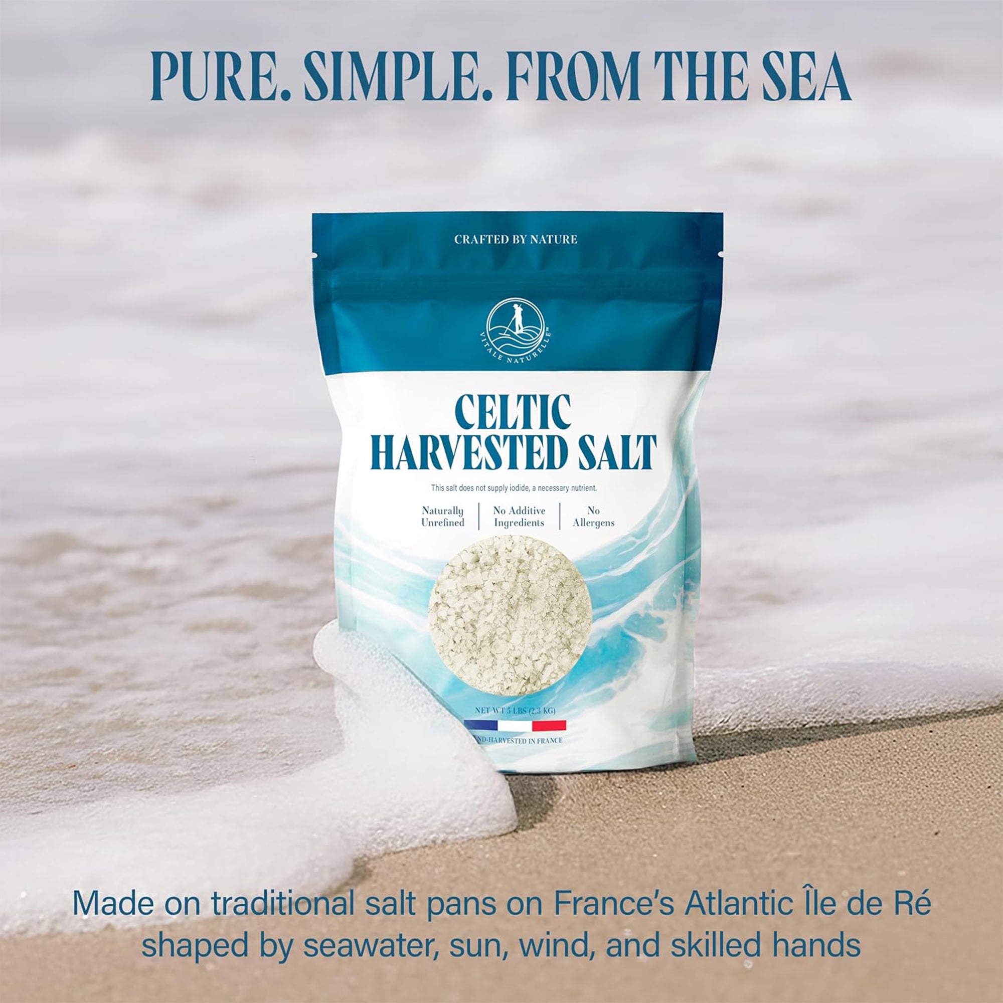 Vitale Naturelle Celtic Sea Salt for Cooking and Spa, Unrefined, 25-Lb Bulk Case