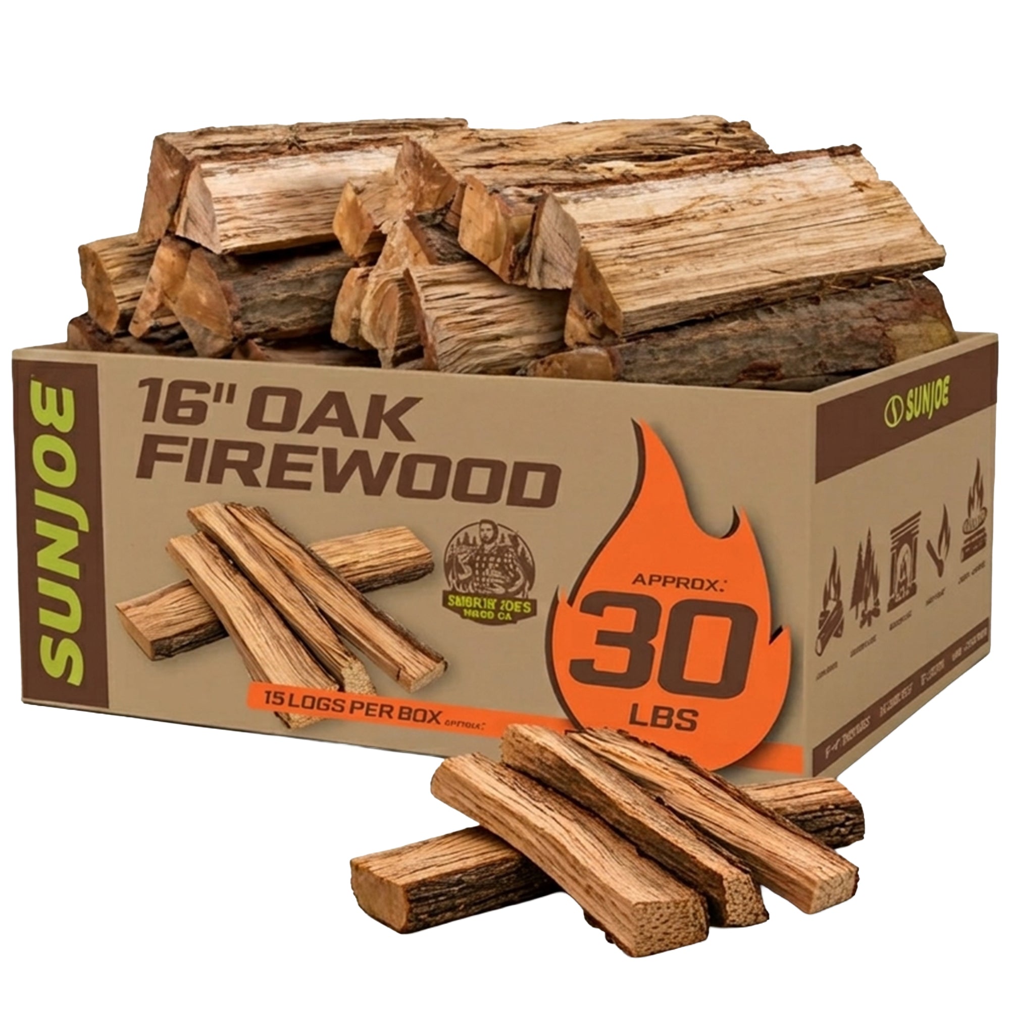 Sun Joe 16" Oak Firewood Fire Starter Sticks for Fireplace & Pits Use, (Used) - VMInnovations