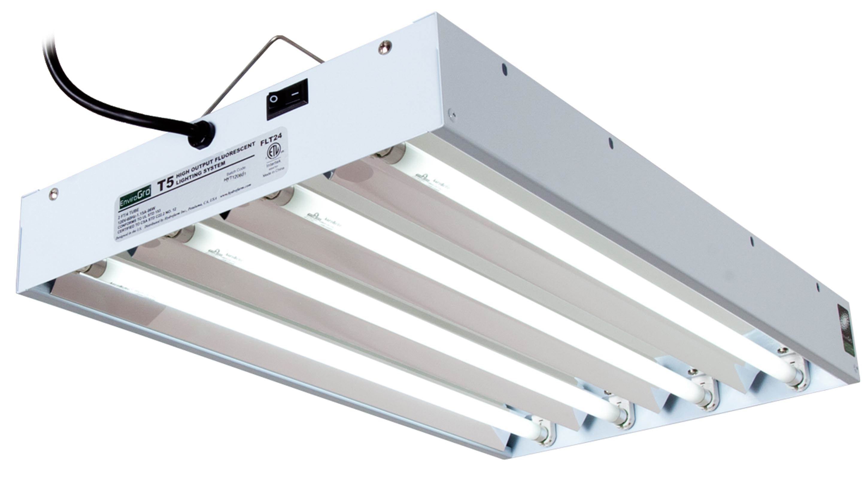 Hydrofarm FLT24 Agrobrite 4-Tube Hydroponic 2 Ft Grow Light Fixture 96W (4 Pack)