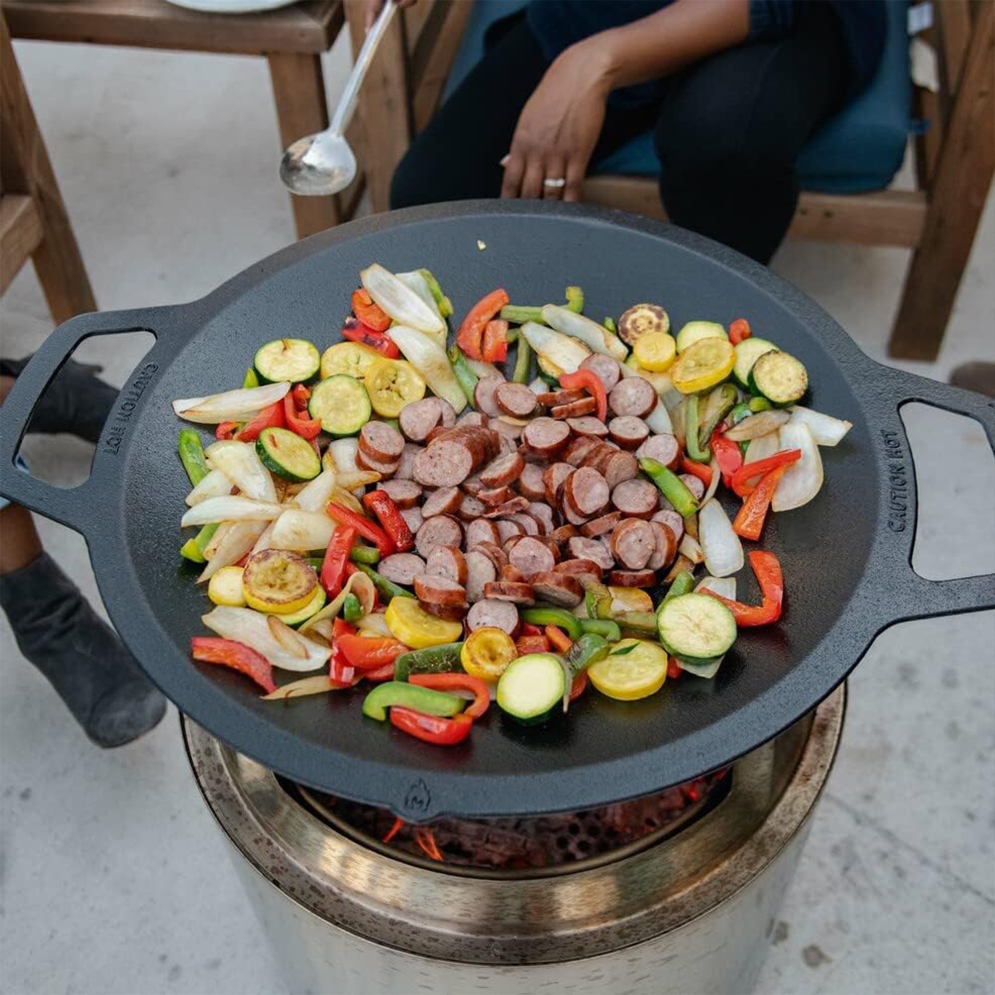 Solo Stove Cast Iron Wok Cook Top, 14.75" Cooking Surface for Ranger Fire Pit