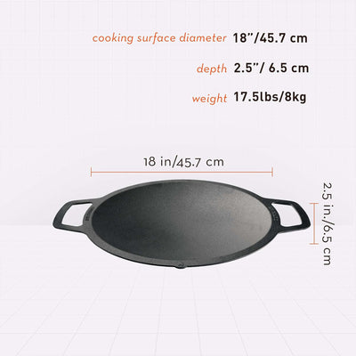 Solo Stove Cast Iron Wok Top, 18" Cooking Surface for Bonfire or Yukon Fire Pit