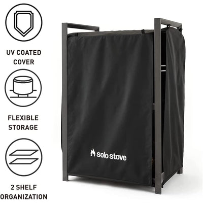 Solo Stove Station, 4.4ft Aluminum Firewood Rack & Cover for Outdoor Storage