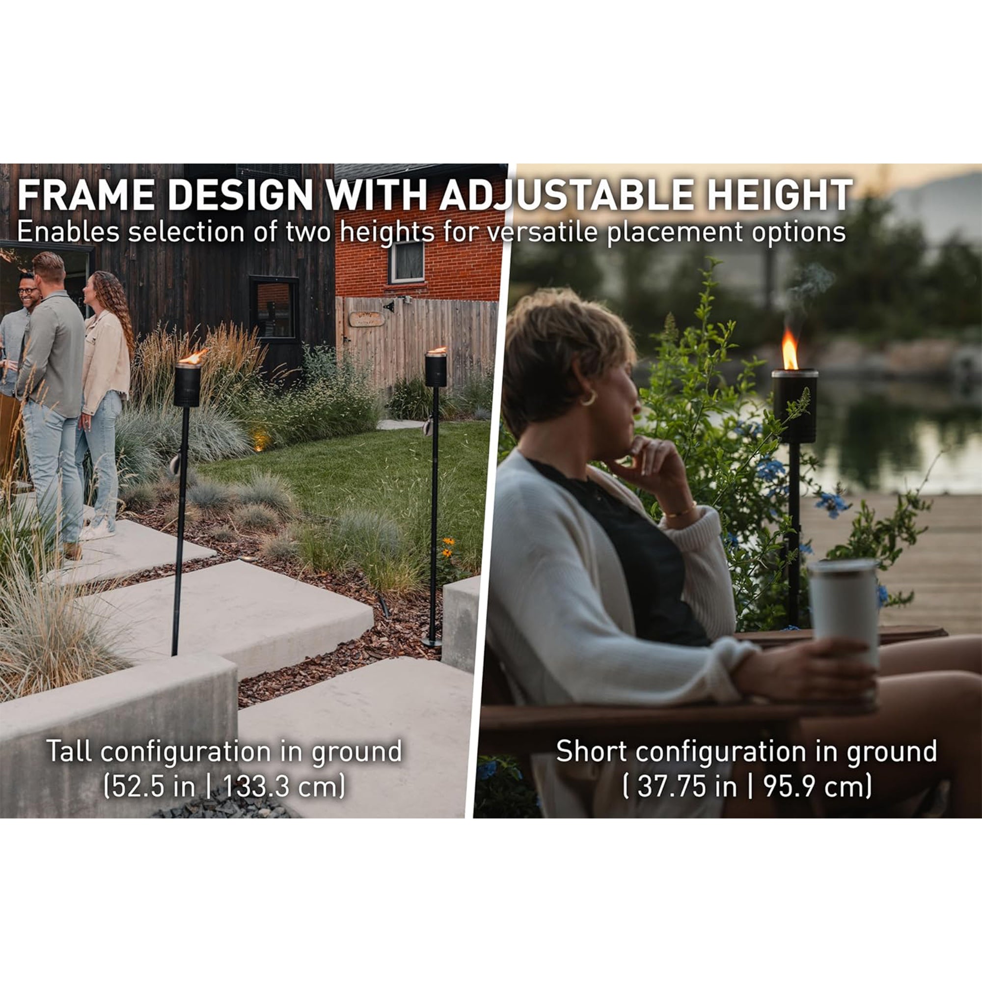 Solo Stove Mesa Torch, Adjustable Height Metal Tiki Torch with 5 Hour Burn Time