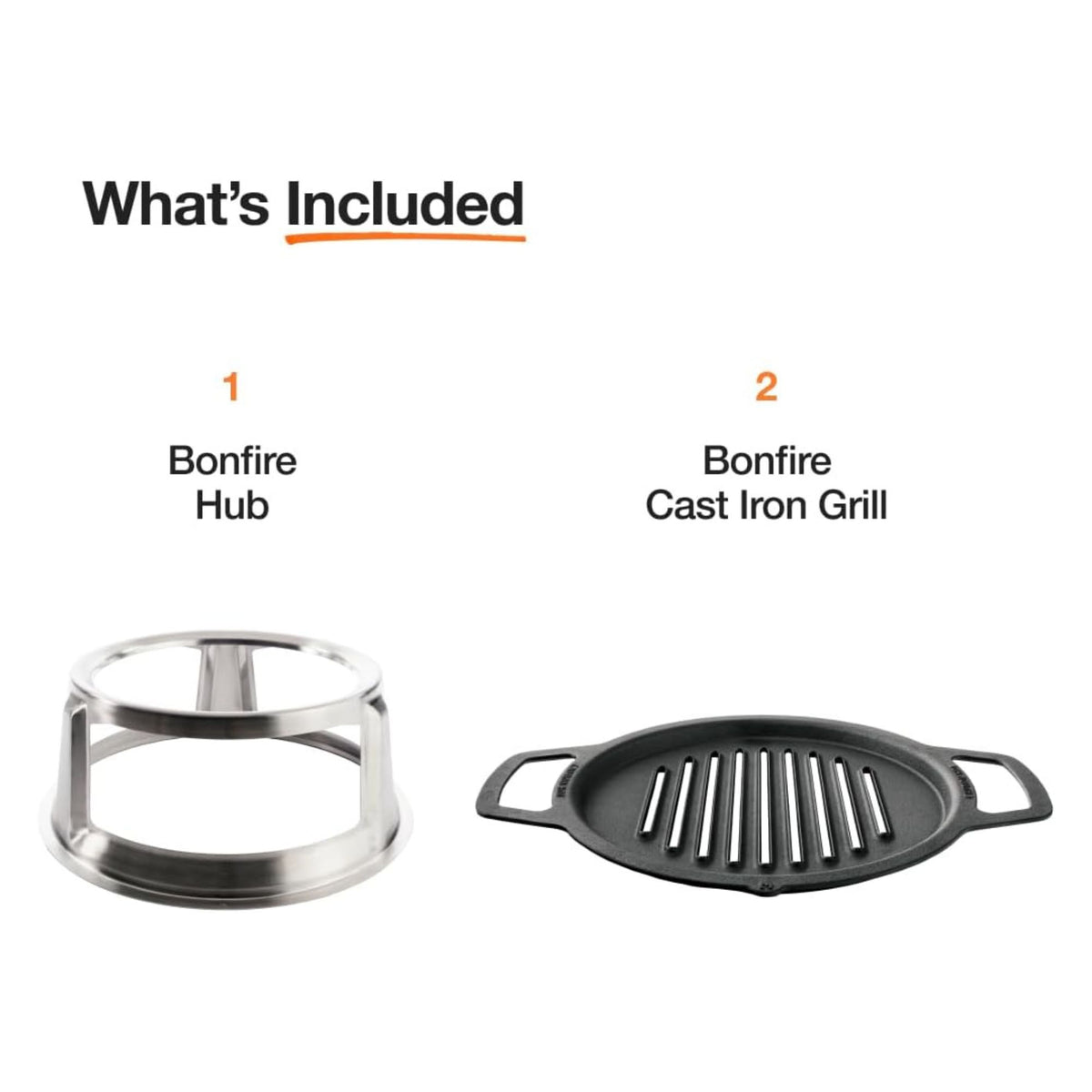 Solo Stove Bonfire Grill Top & Hub, Cast Iron Cooktop with Stainless Steel Hub