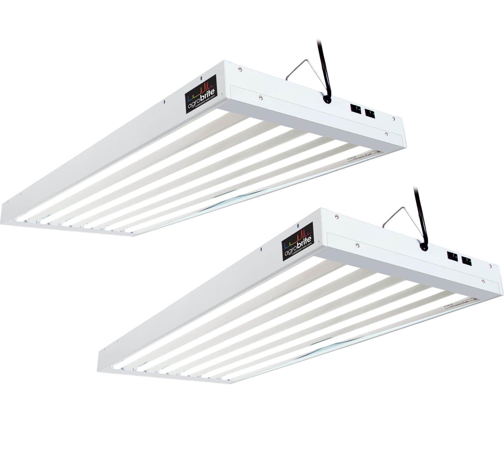 Hydrofarm FLT46 Agrobrite 6-Tube Hydroponic 4Ft Grow Light Fixture 324W (2 Pack)