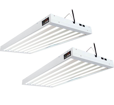 Hydrofarm FLT46 Agrobrite 6-Tube Hydroponic 4Ft Grow Light Fixture 324W (2 Pack)